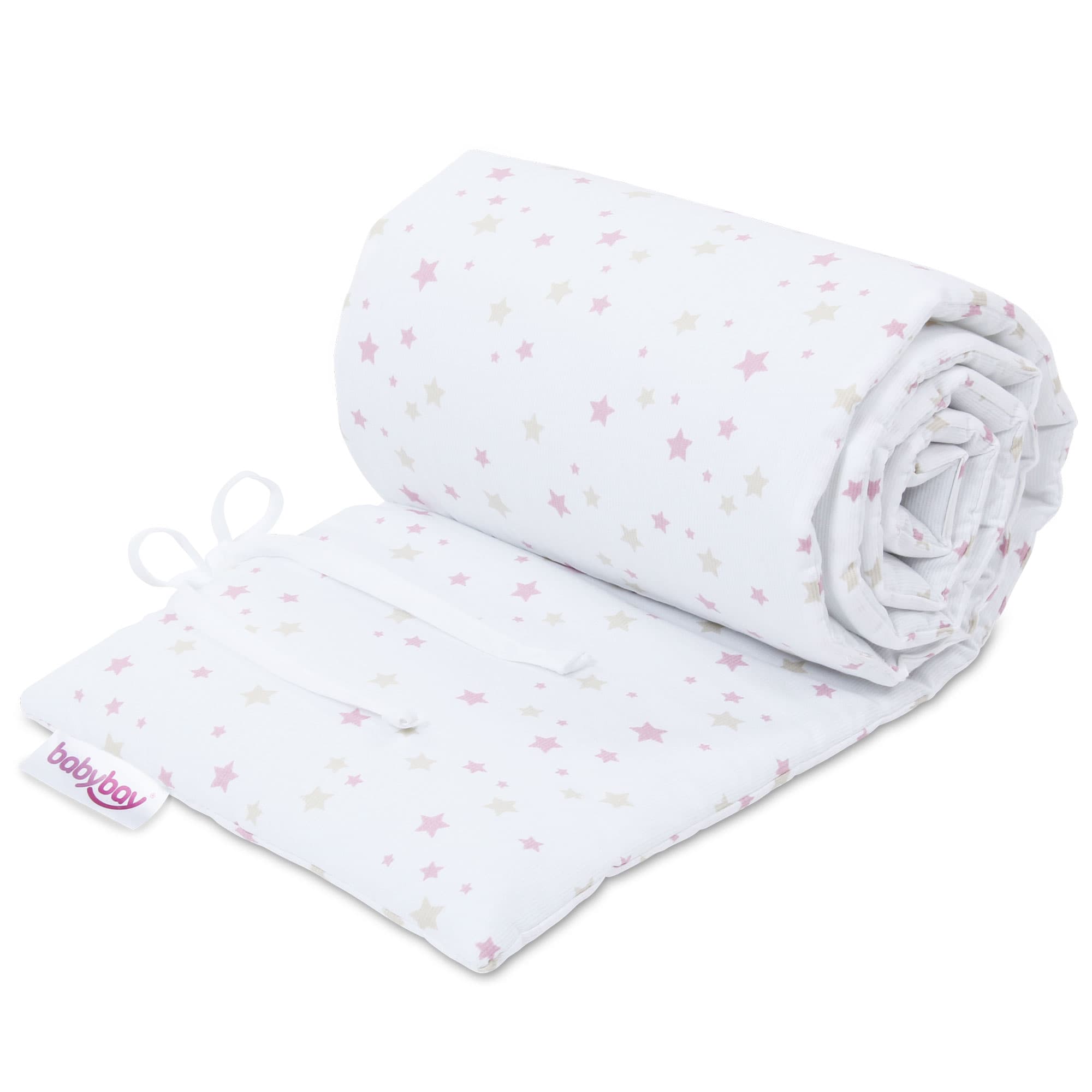 Nido Piqué blanco estrellas variadas arena/baya (Maxi y Boxspring)