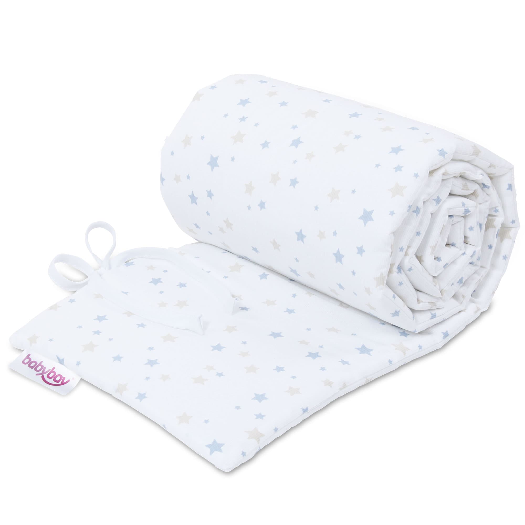 Nido Piqué blanco estrellas variadas arena/azul (Boxspring XXL)
