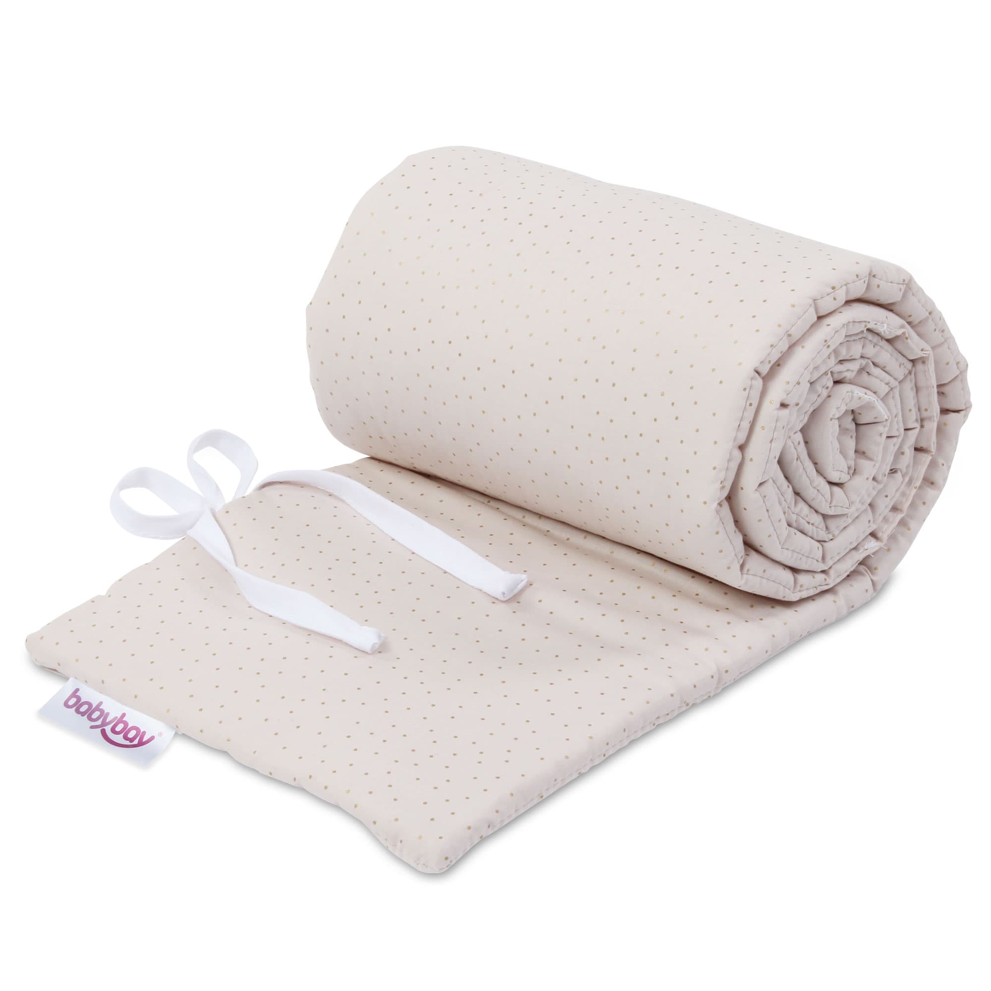 Nido Algodón Orgánico Royal beige puntos brillantes oro (Boxspring XXL)