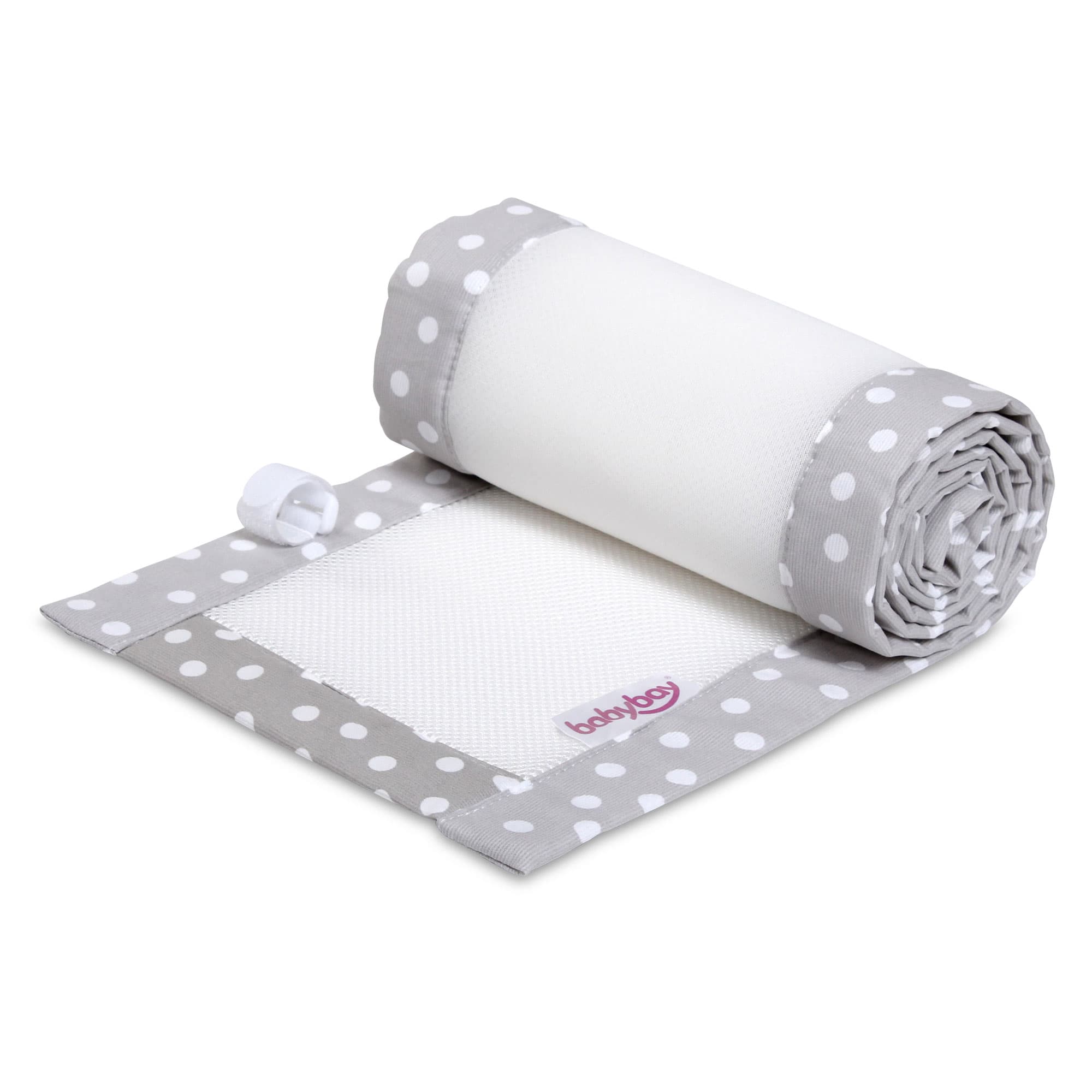 Nido Piqué 3D Mesh gris perla puntos blanco (Boxspring XXL)