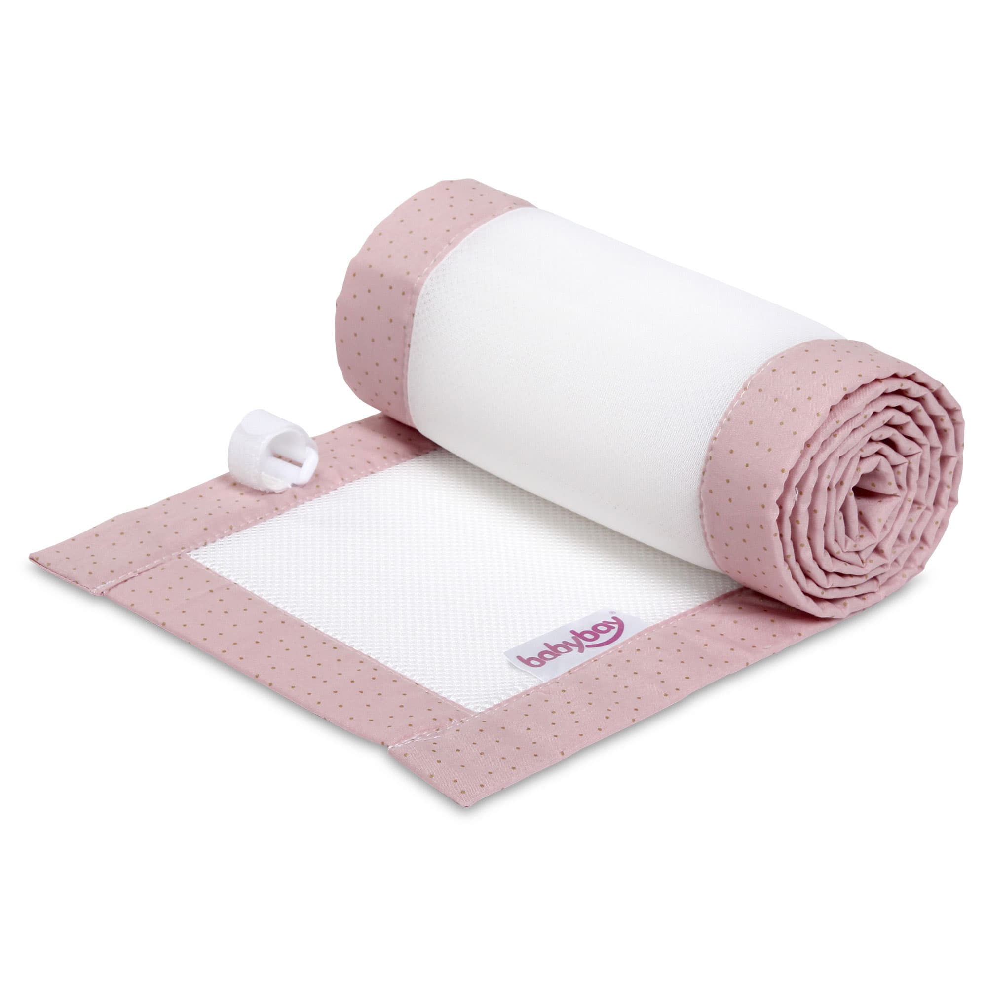Nido 3D Mesh Algodón Orgánico Royal rosa puntos brillantes oro (Maxi y Boxspring)