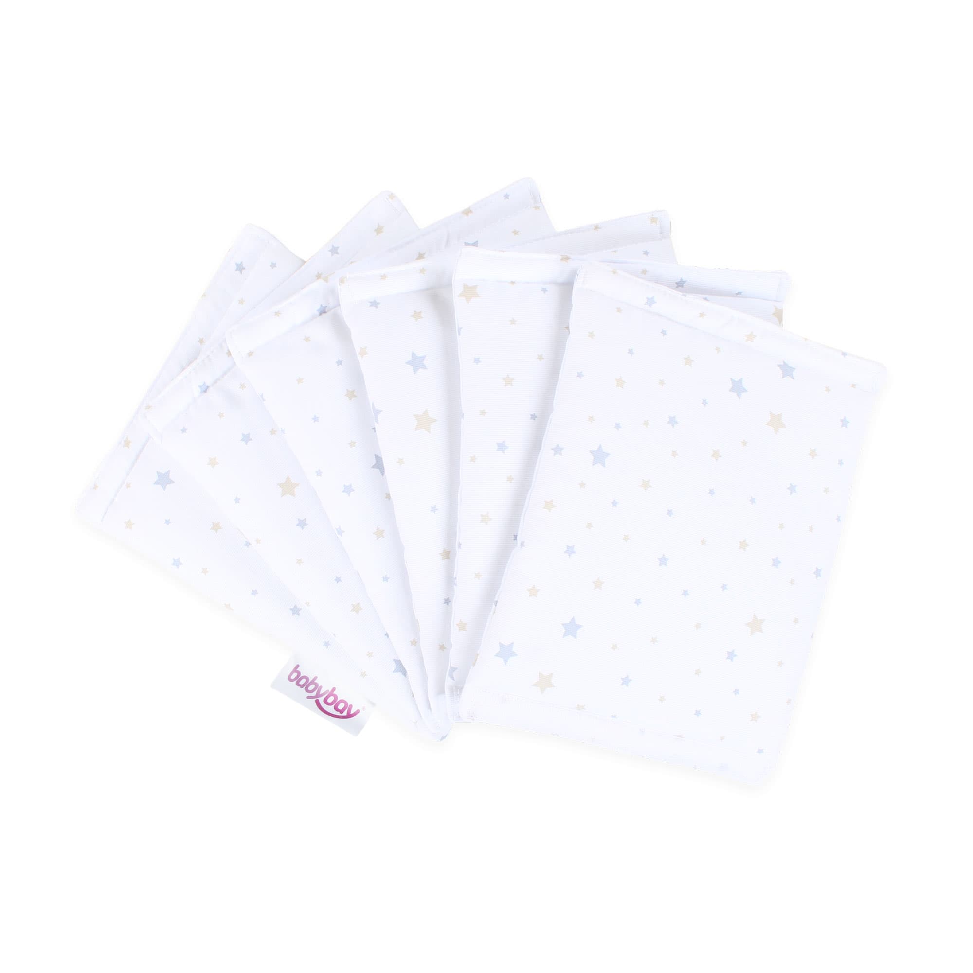 Nido Piqué Ultrafresh blanco estrellas variadas arena/azul (Original)