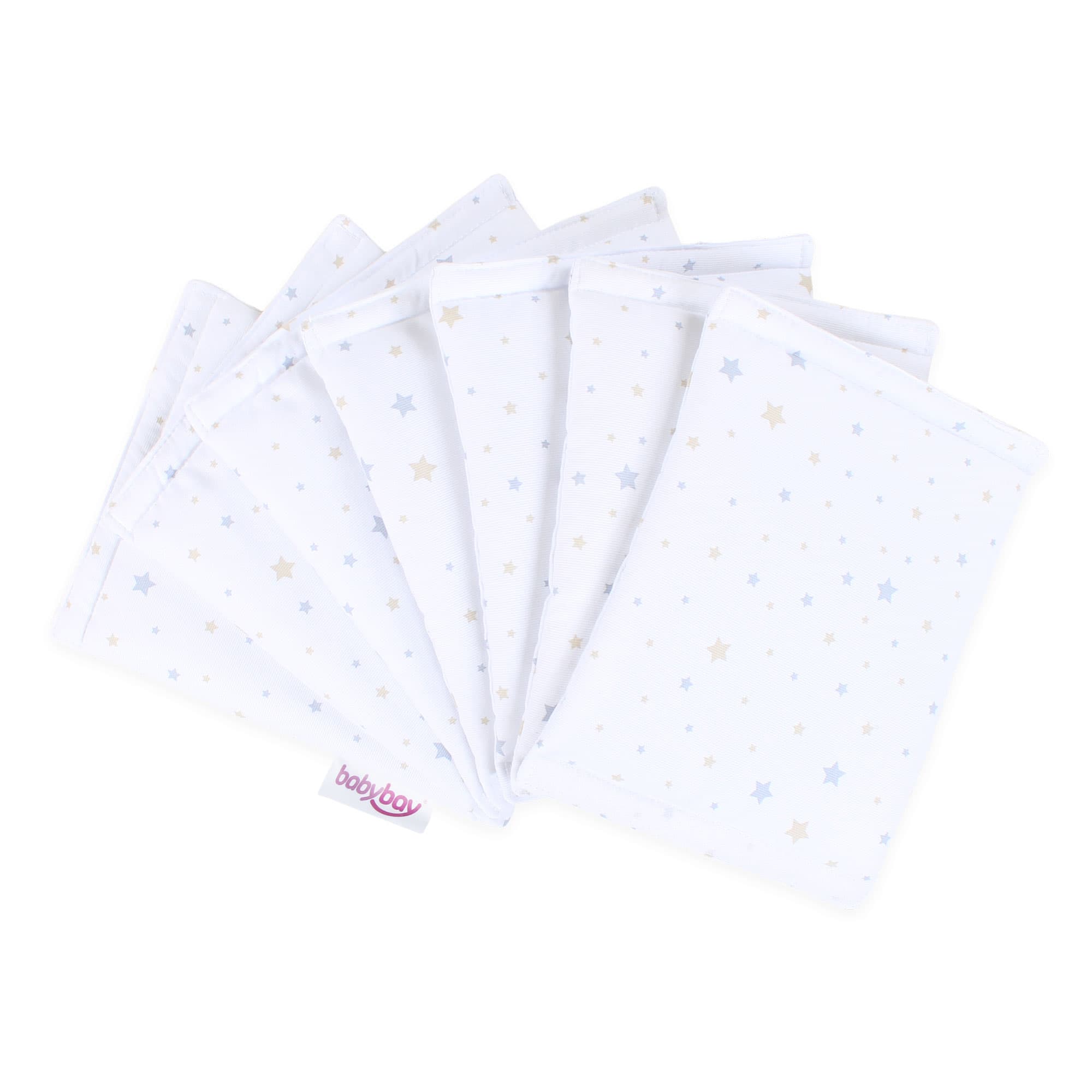 Nido Piqué Ultrafresh blanco estrellas variadas arena/azul (Midi, Maxi y Boxspring)