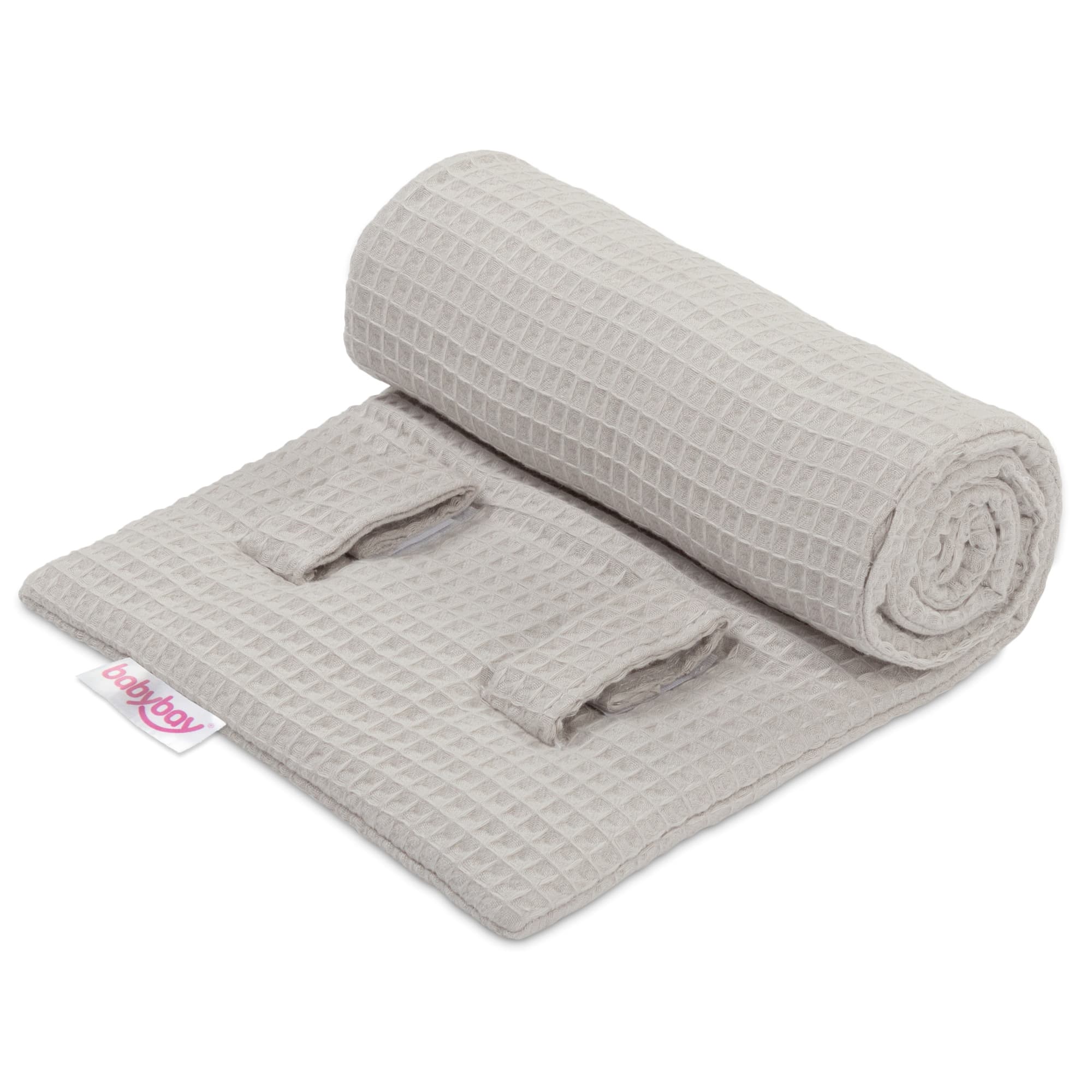 Protector de rejilla Piqué gofre con cinta gris claro
