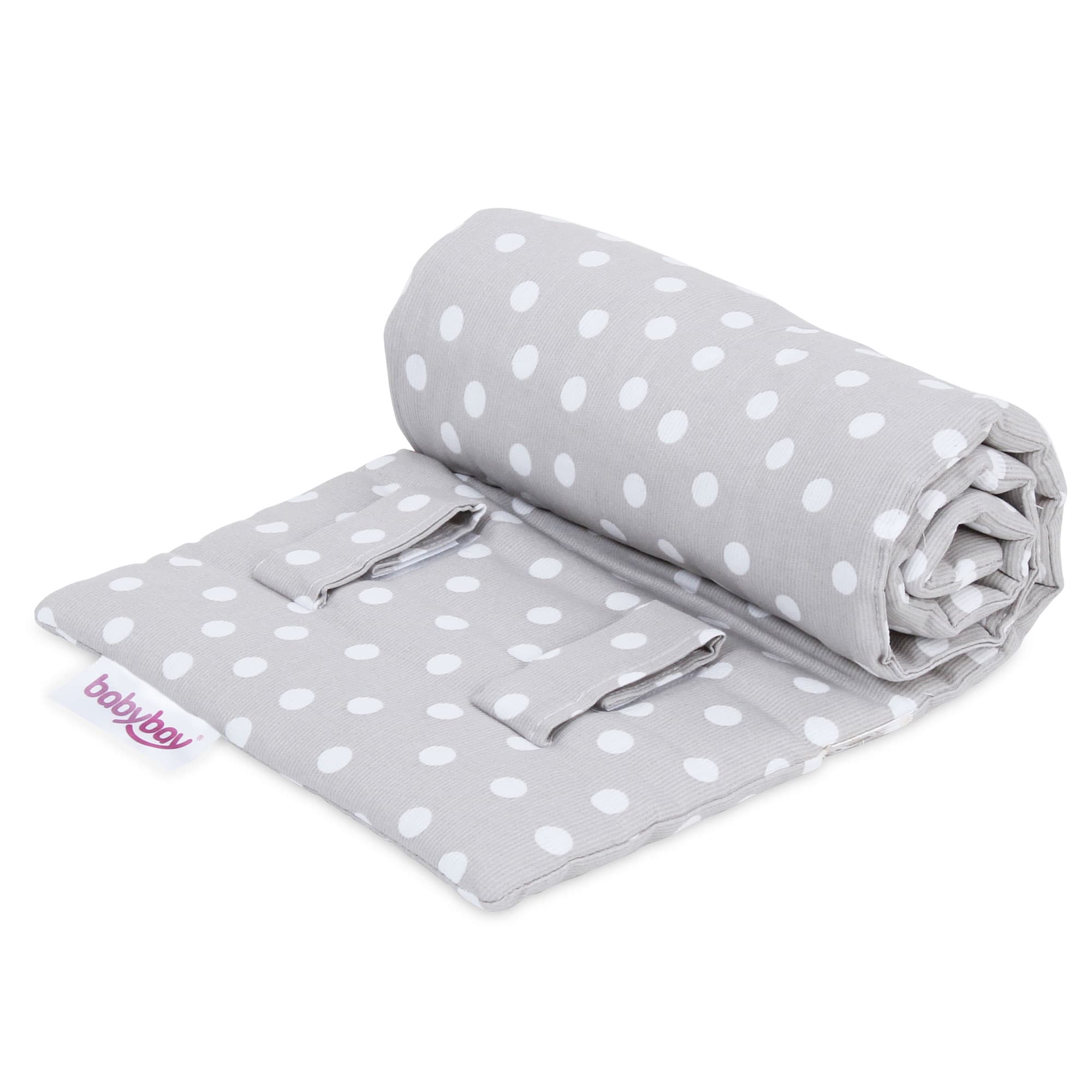 Protector de rejilla Piqué gris perla puntos blanco