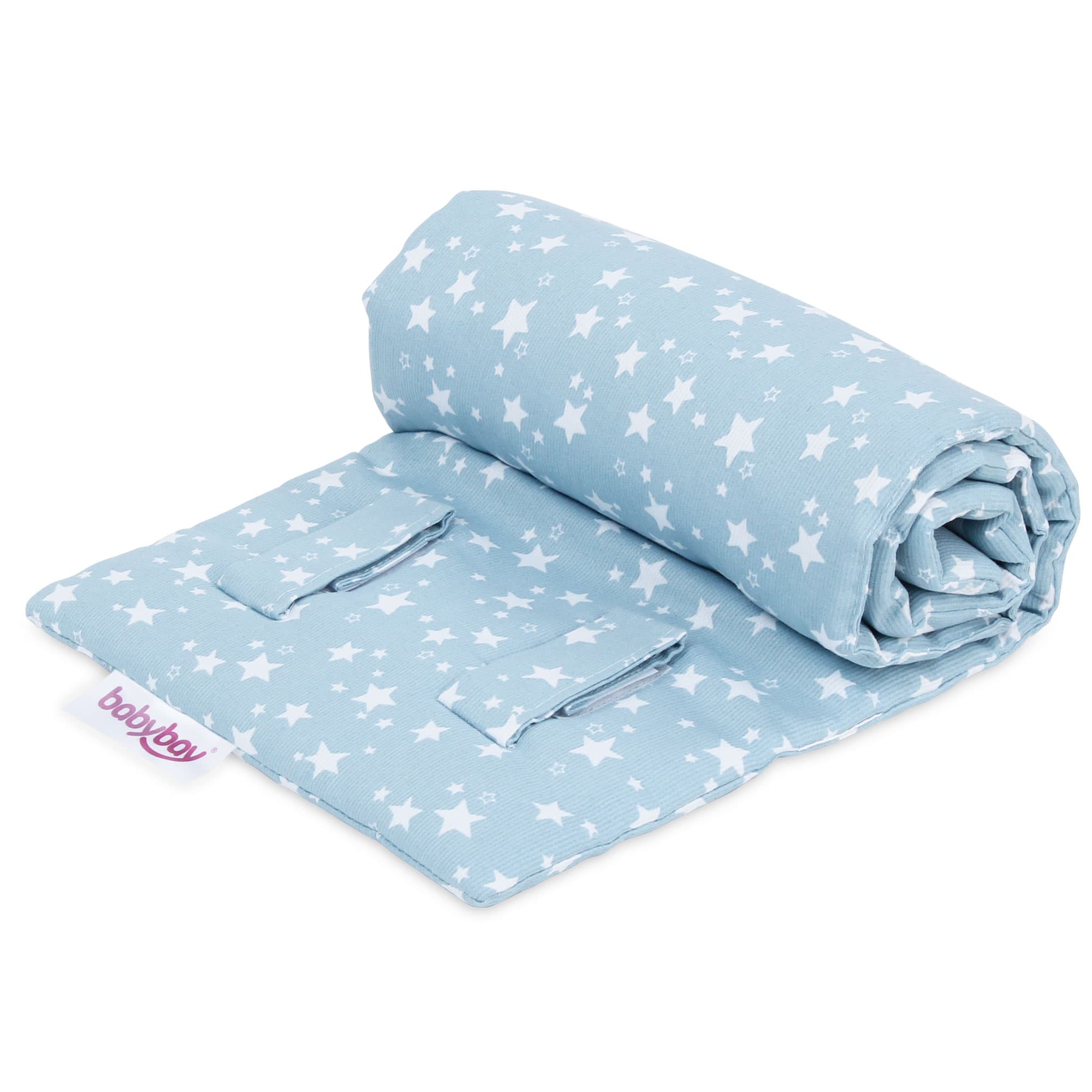 Protector de rejilla Piqué azul estrellas blanco