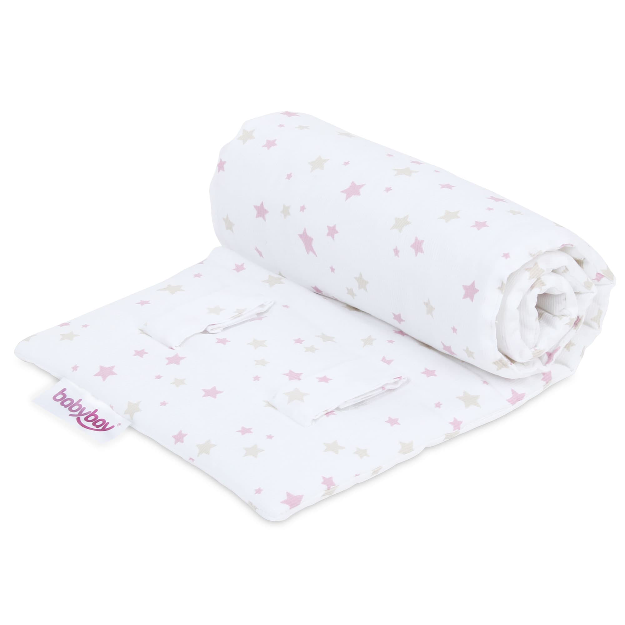 Protector de rejilla Piqué blanco estrellas variadas arena/baya