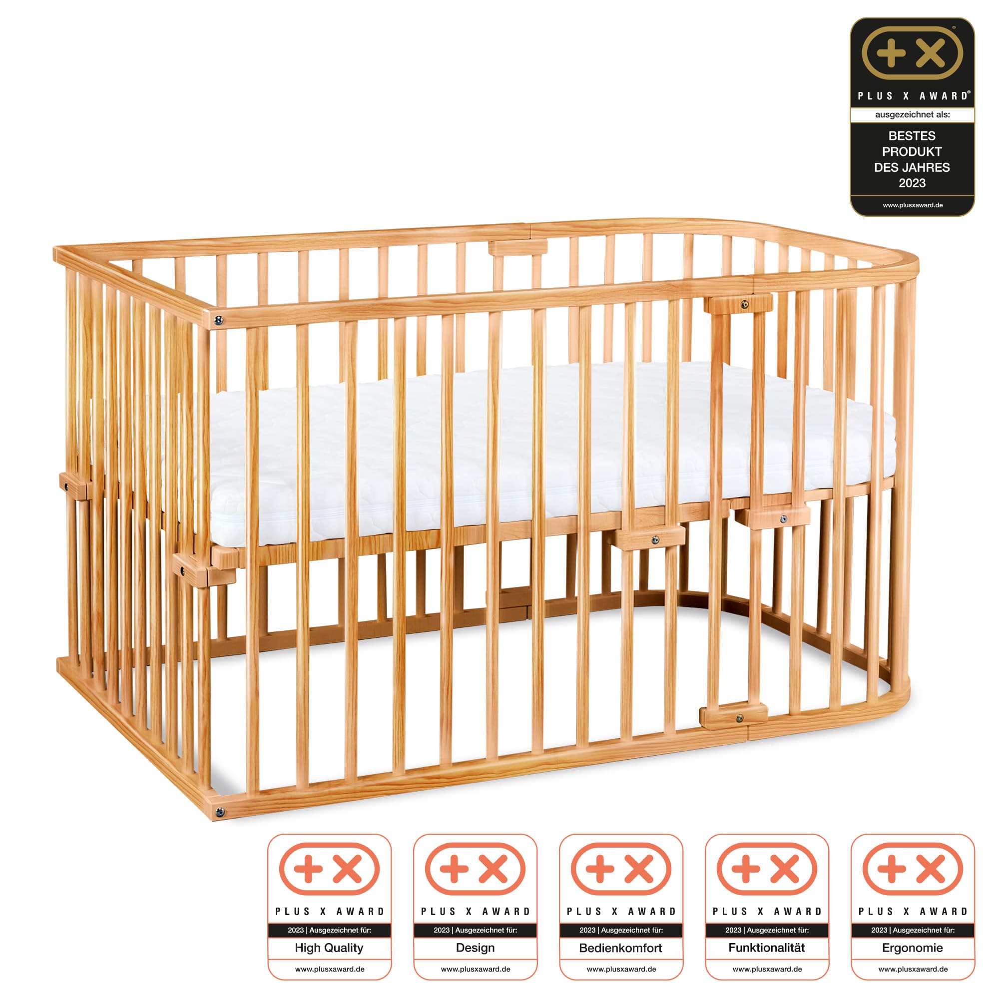 Cuna colecho babybay Original, haya aceitada en acabado haya aceitada, vista principal