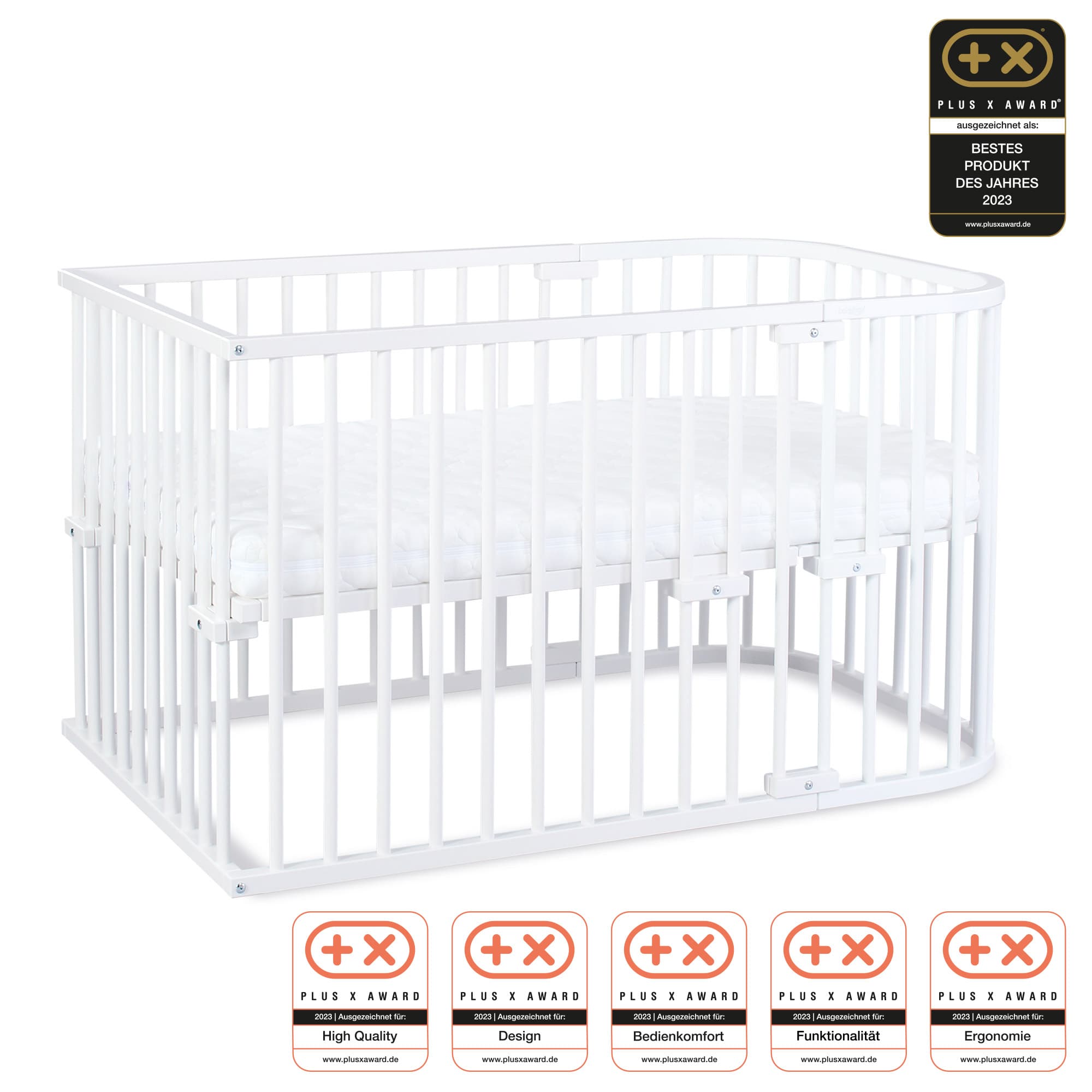 Cuna colecho babybay Maxi, blanco lacado en acabado blanco lacado, vista principal