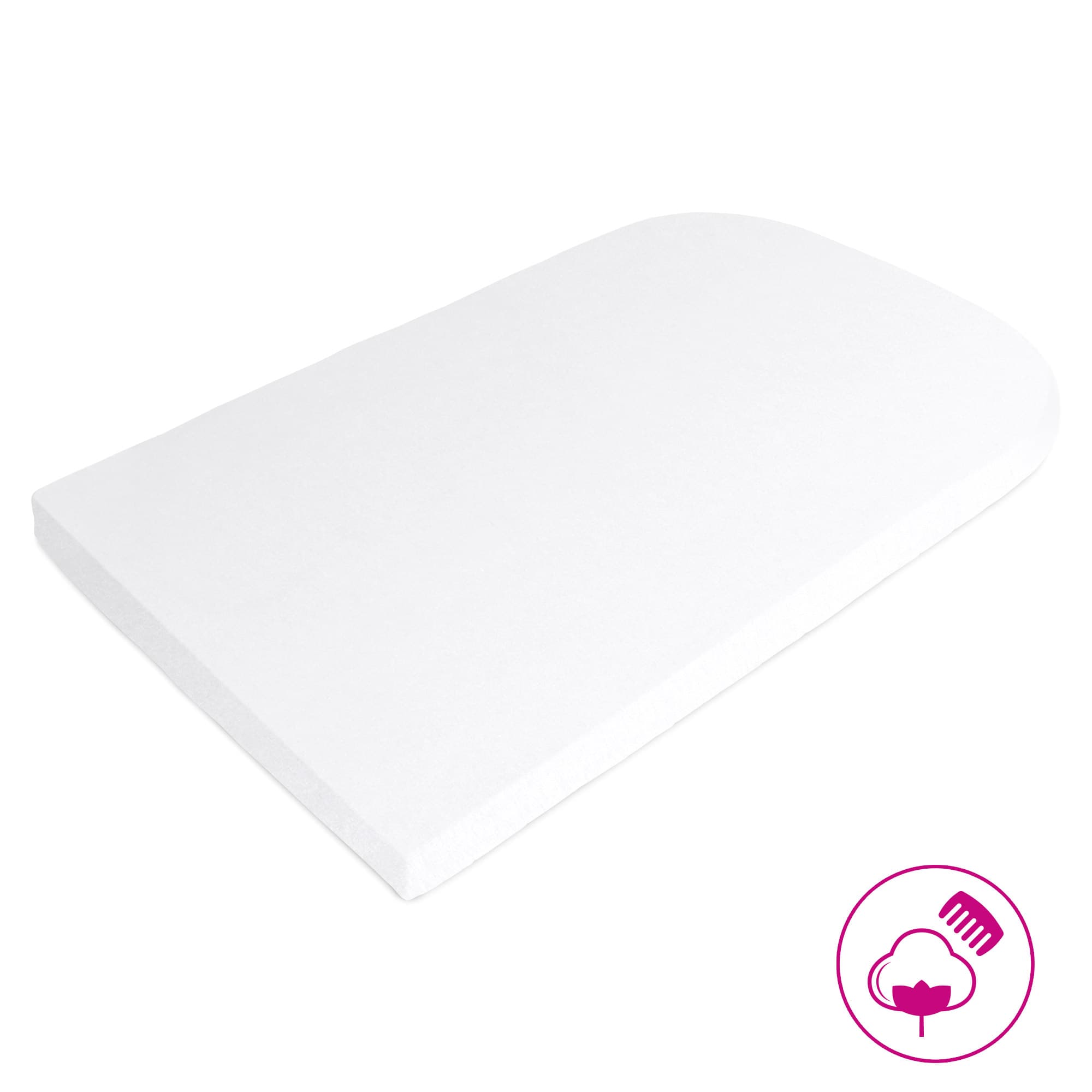 Sábanas bajeras Jersey Algodón Orgánico para colchones del kit de conversión, blanco