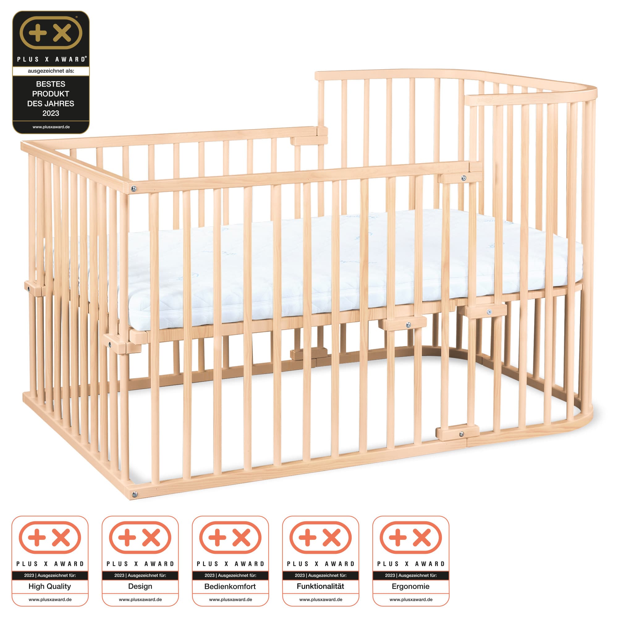 Cuna colecho babybay Boxspring, natural sin tratar en acabado natural sin tratar, vista principal