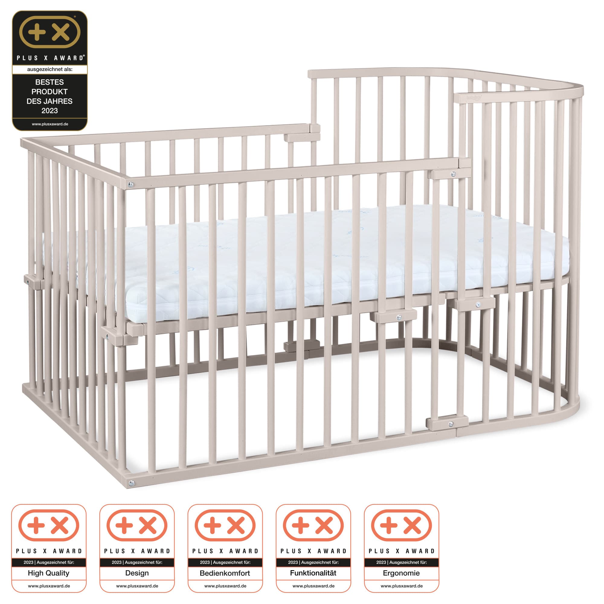 Cuna colecho babybay Boxspring, beige en acabado beige, vista principal