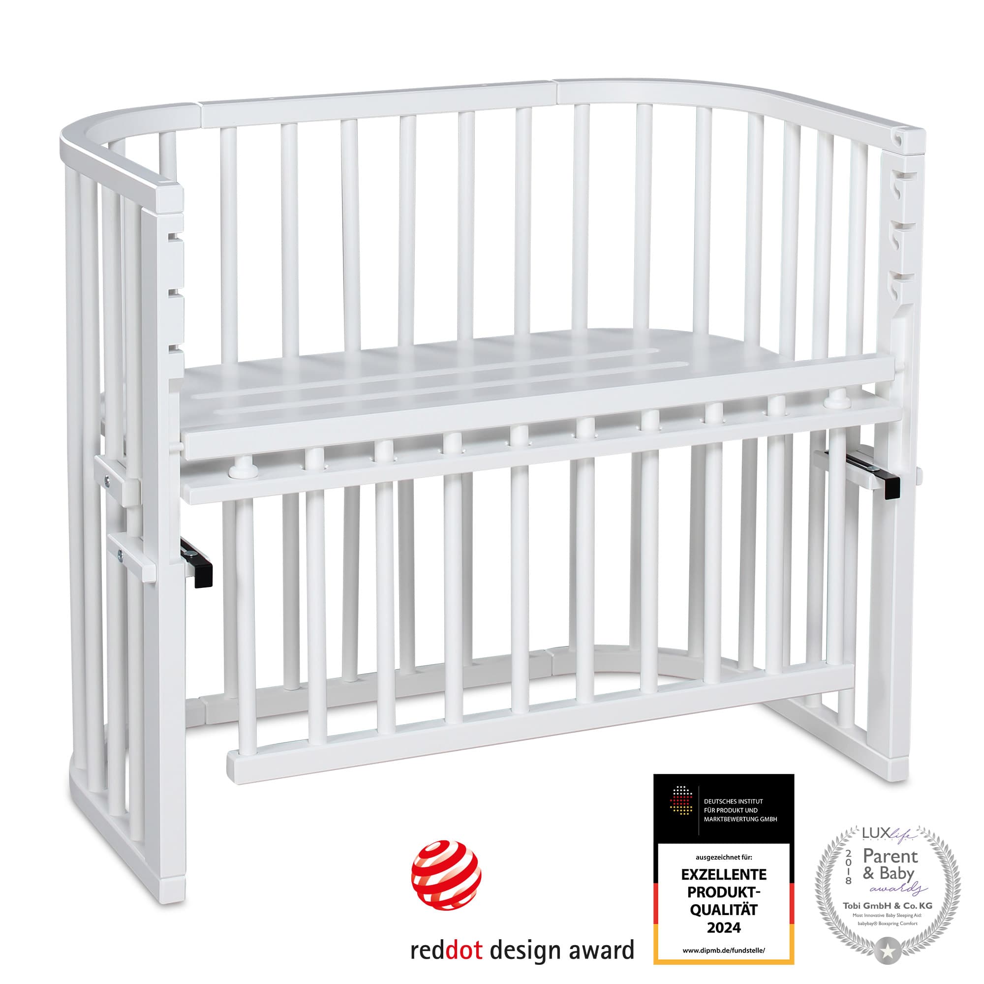 Maxi Comfort Plus (para camas con somier), blanco lacado en acabado blanco lacado