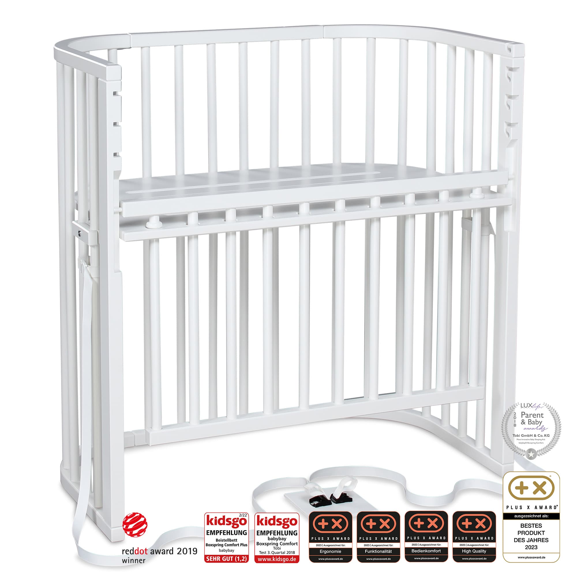 Boxspring Comfort Plus (para camas boxspring), blanco lacado en acabado blanco lacado