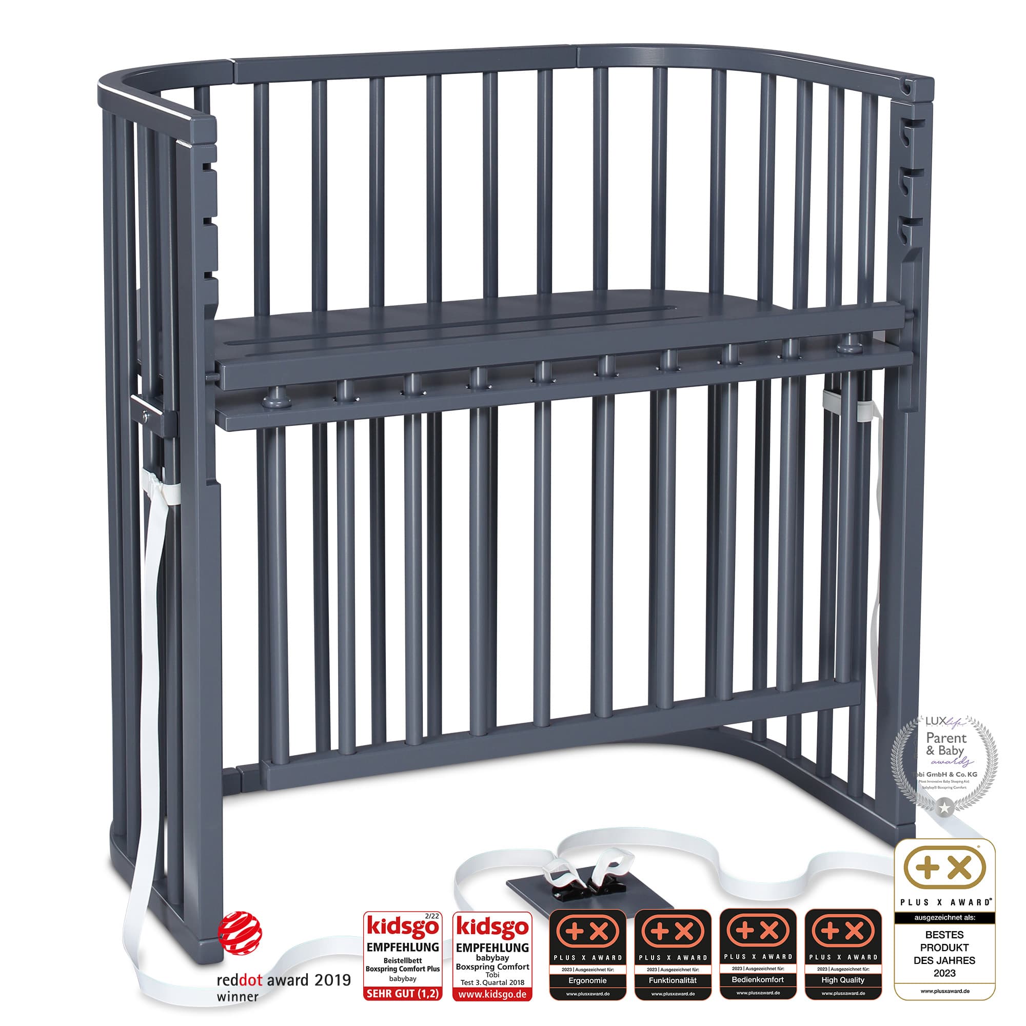 Boxspring Comfort Plus (para camas boxspring), gris pizarra en acabado gris pizarra