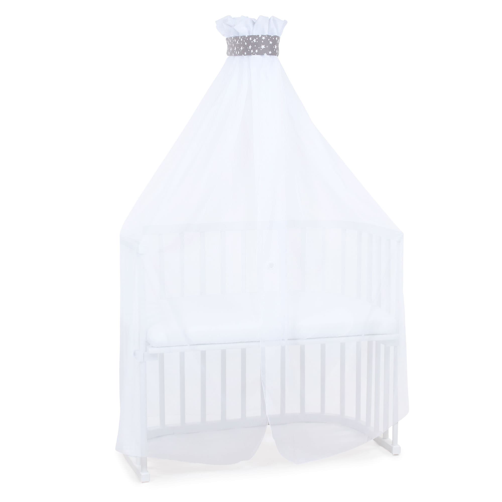 Mosquitera y dosel topo estrellas blanco