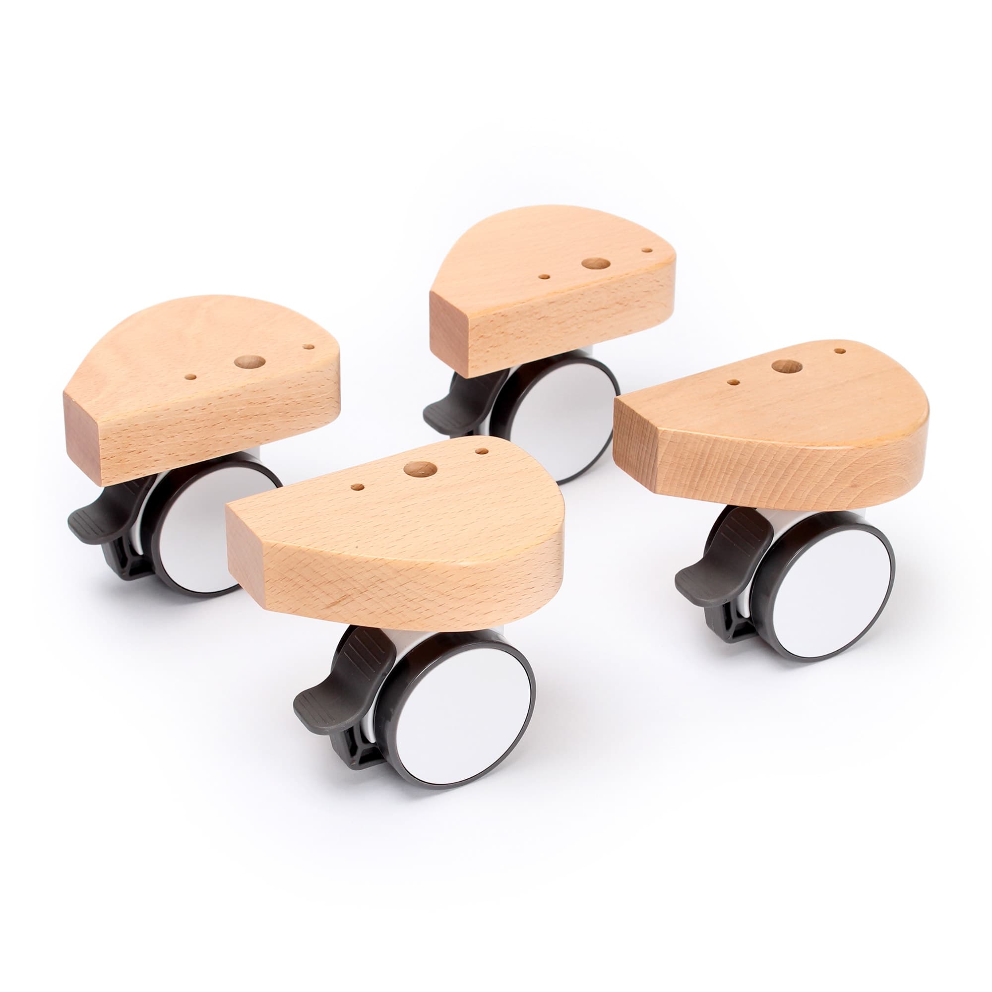 Ruedas Especial con protector de golpes, natural lacado