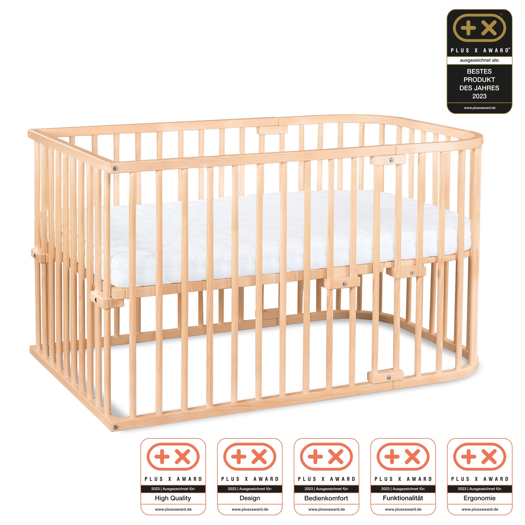 Cuna colecho babybay Maxi, natural sin tratar en acabado natural sin tratar, vista principal