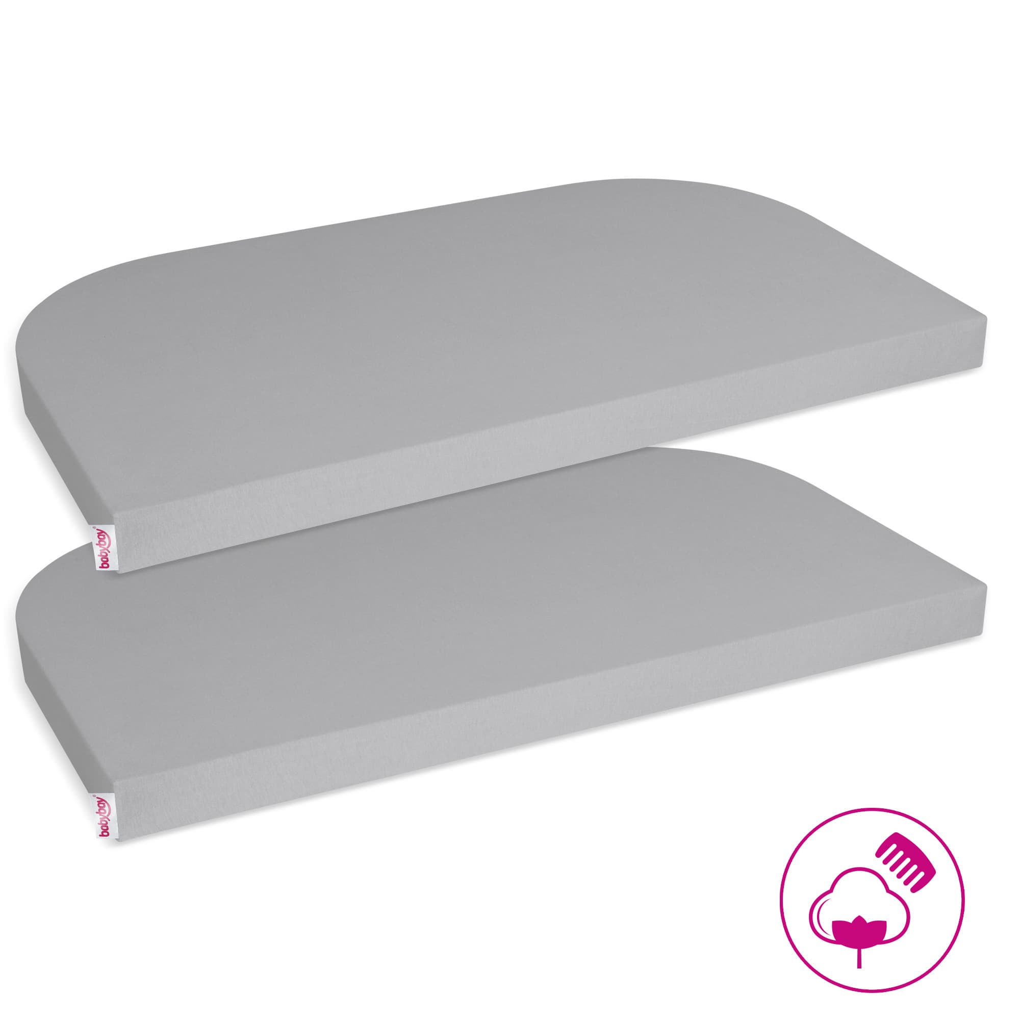 Sábana bajera Jersey Deluxe (pack doble) gris (Boxspring XXL)