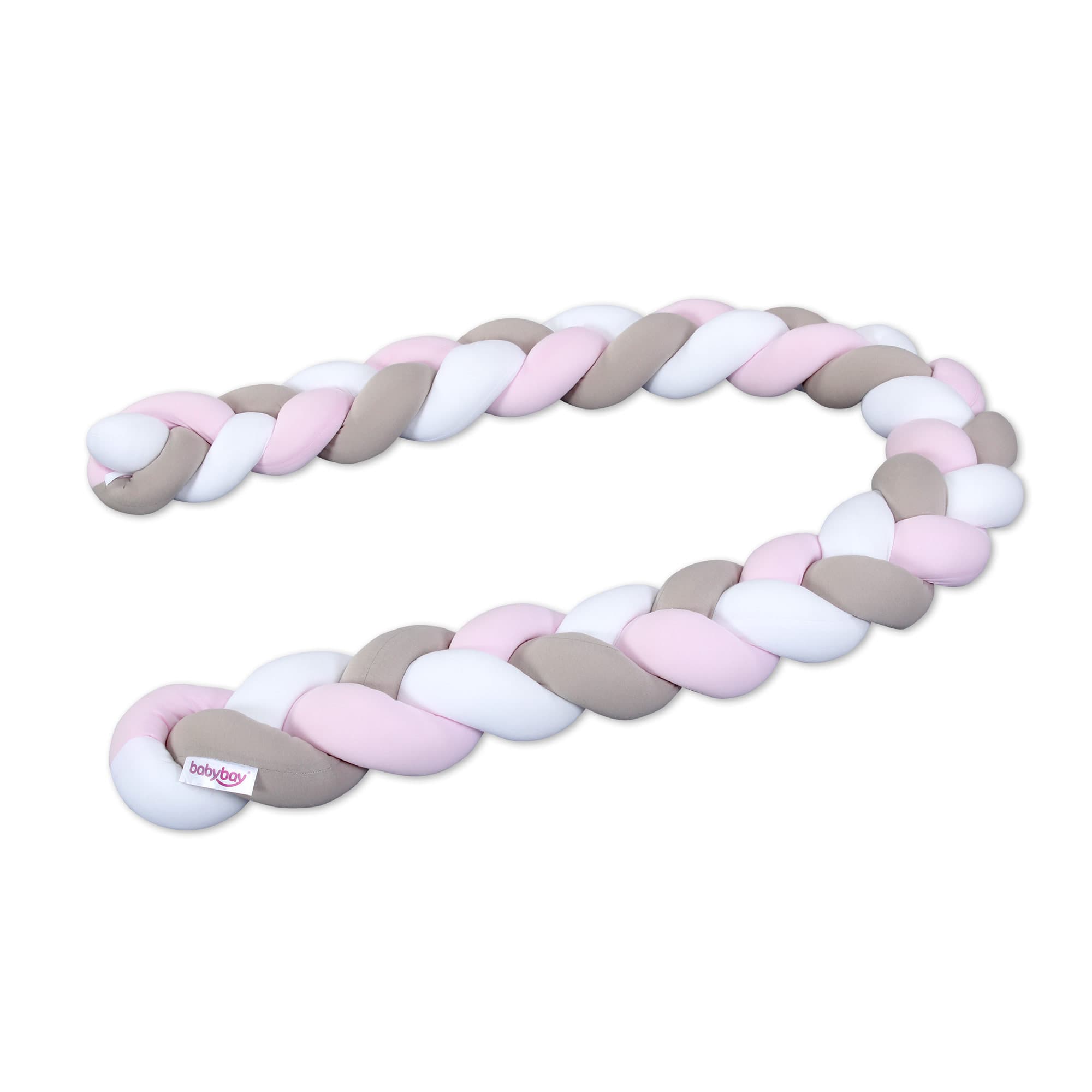 Serpiente de nido trenzado blanco/beige/rosa 180cm