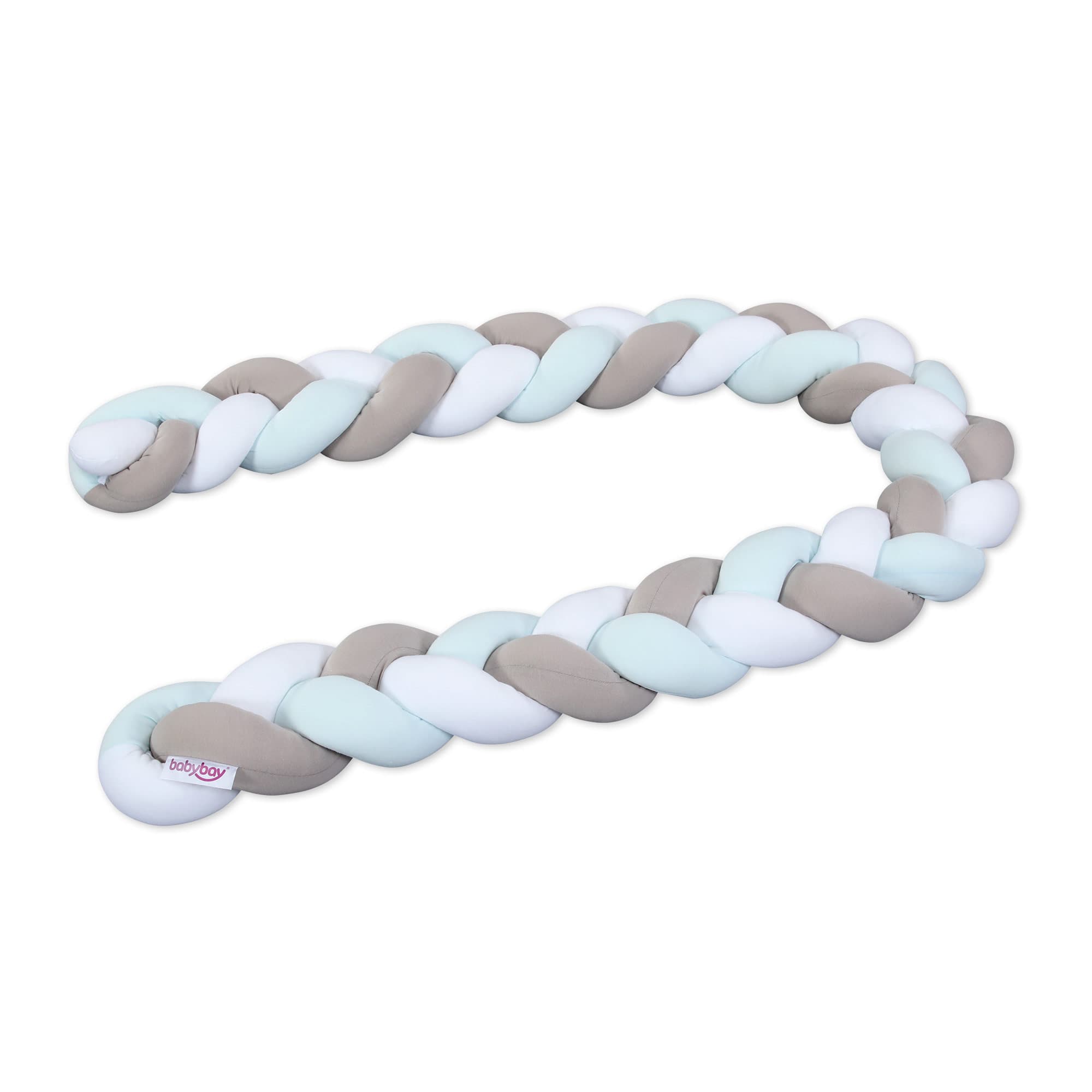 Serpiente de nido trenzado blanco/beige/aqua 200cm