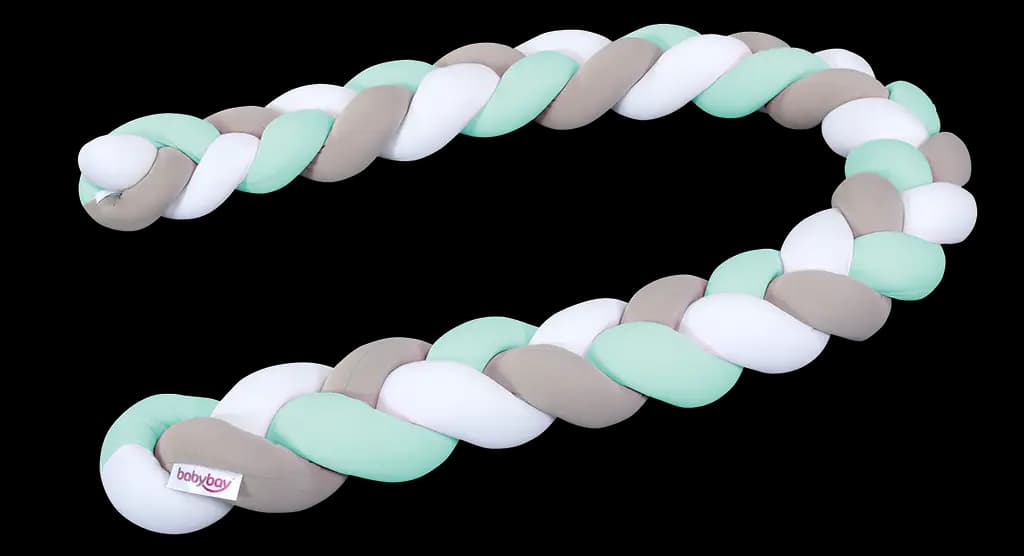 Serpiente de nido trenzado blanco/beige/menta 180cm