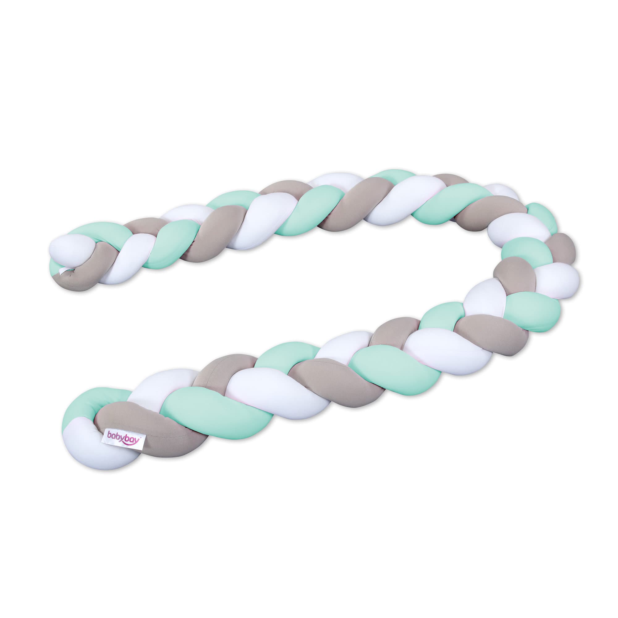 Serpiente de nido trenzado blanco/beige/menta 280 cm