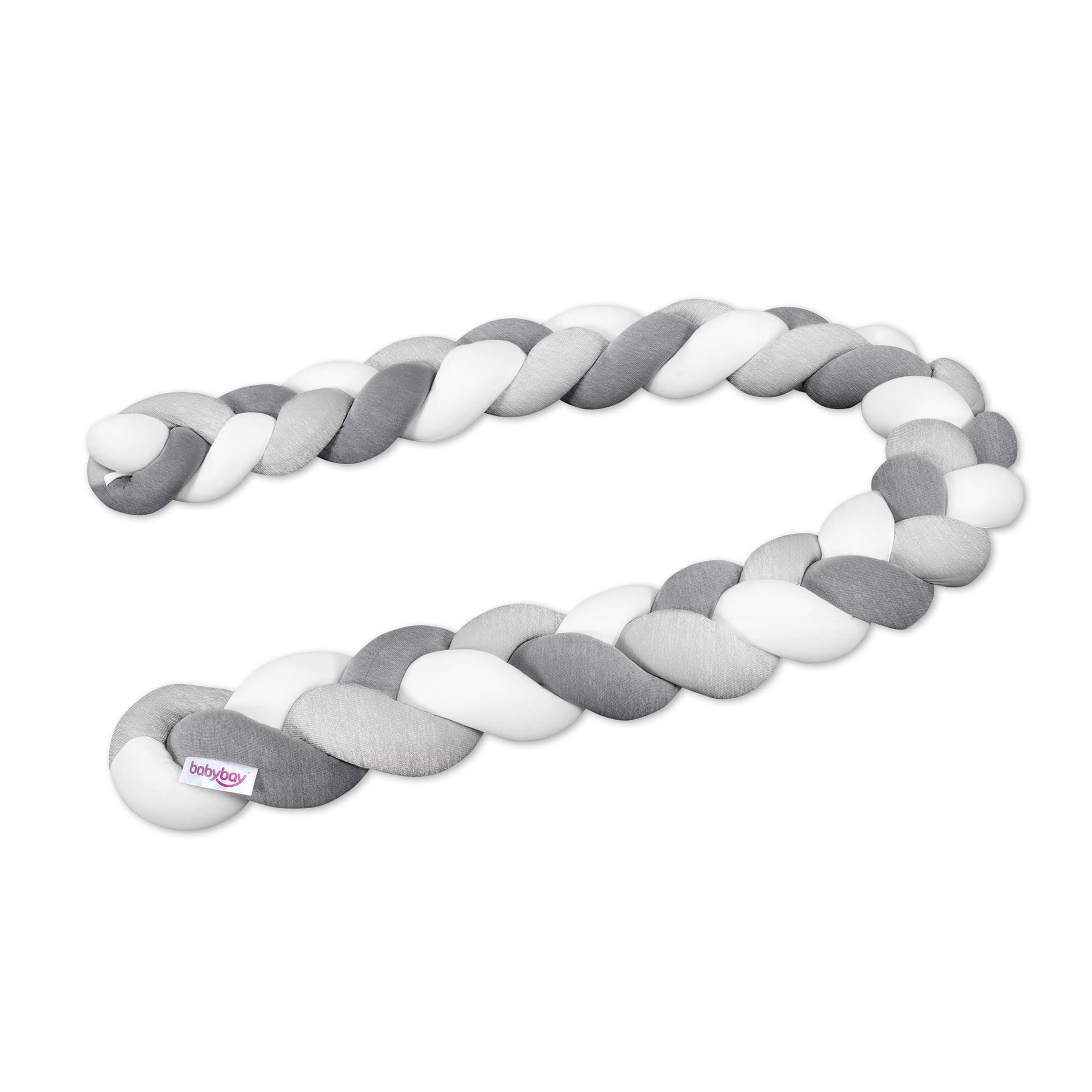 Serpiente de nido trenzado marfil/gris claro jaspeado/gris oscuro jaspeado 200cm