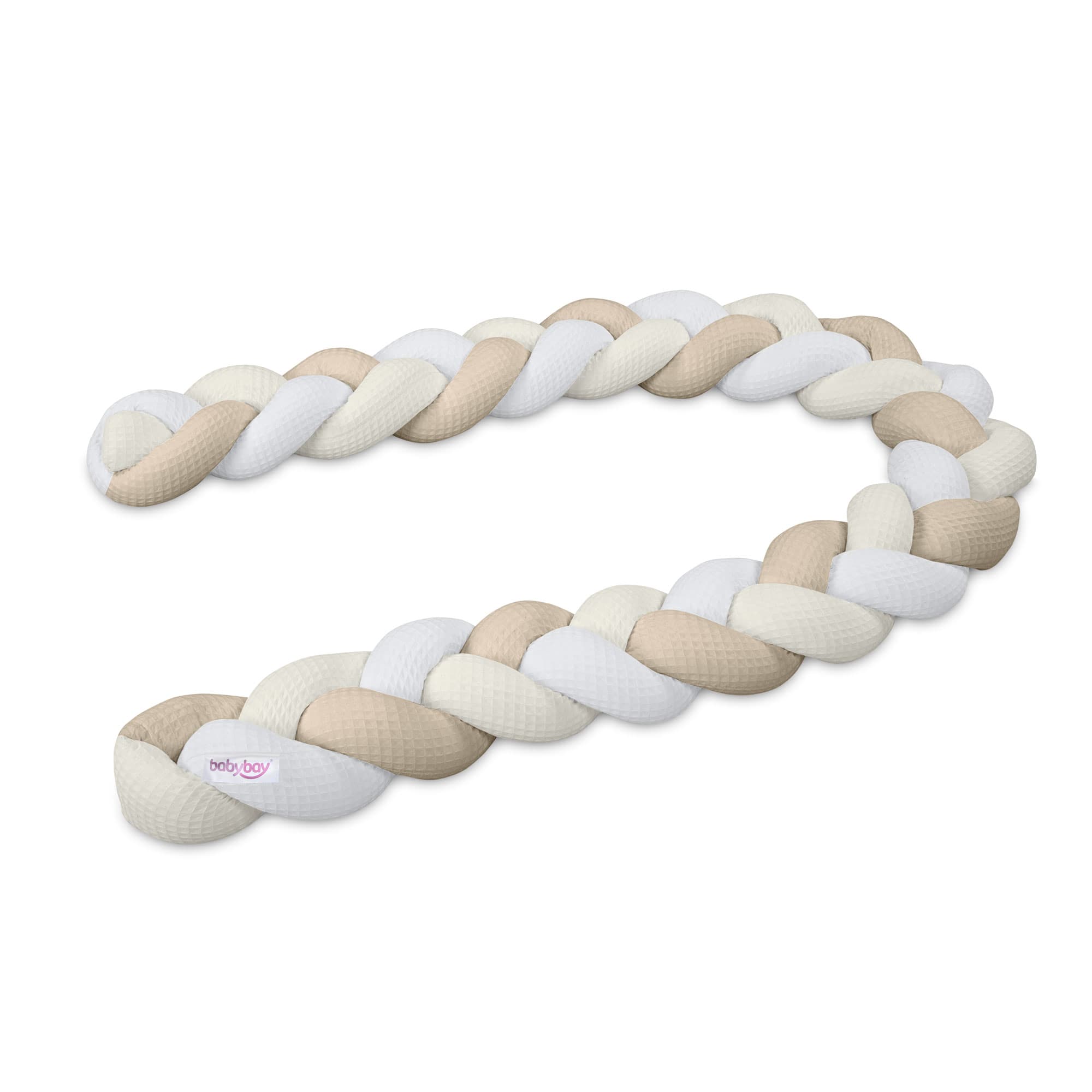 Serpiente de nido Piqué gofre trenzado blanco/marfil/arena 280 cm