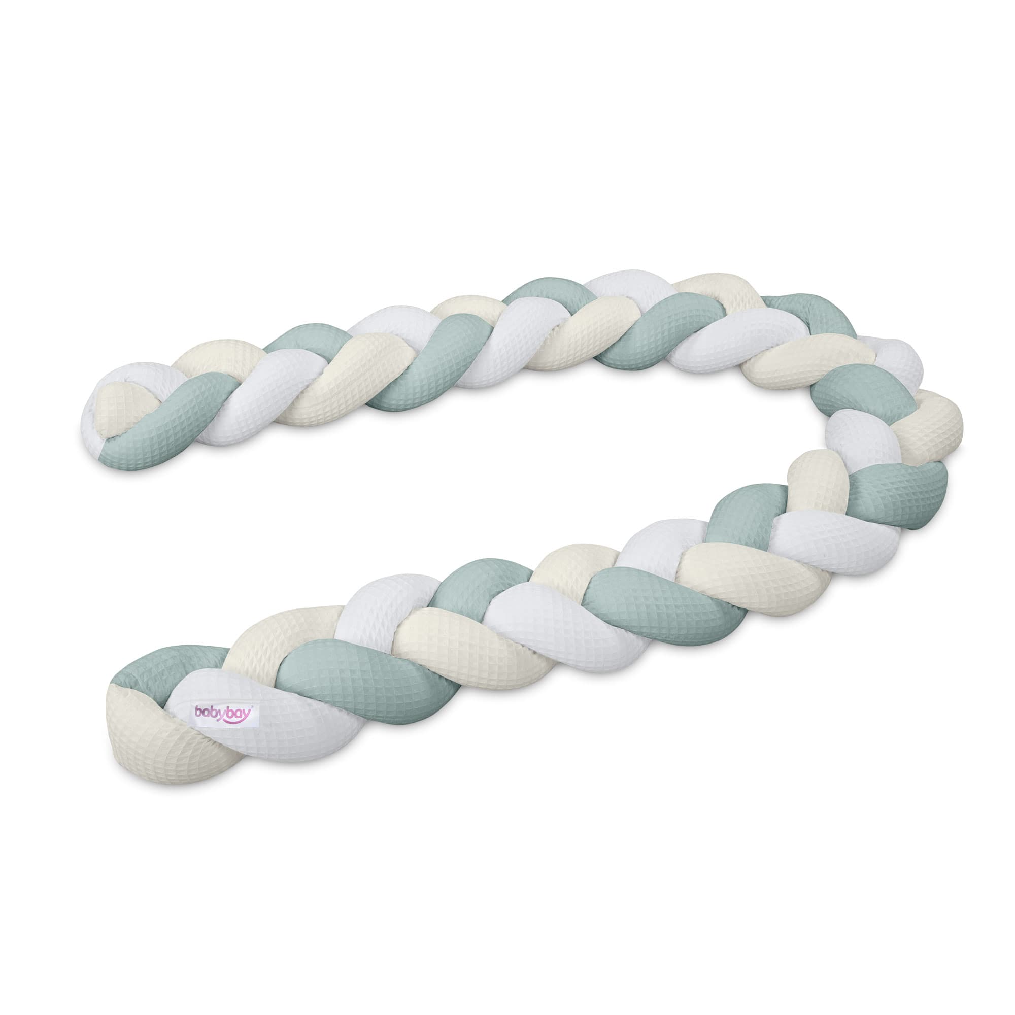 Serpiente de nido Piqué gofre trenzado blanco/marfil/azul claro 280 cm