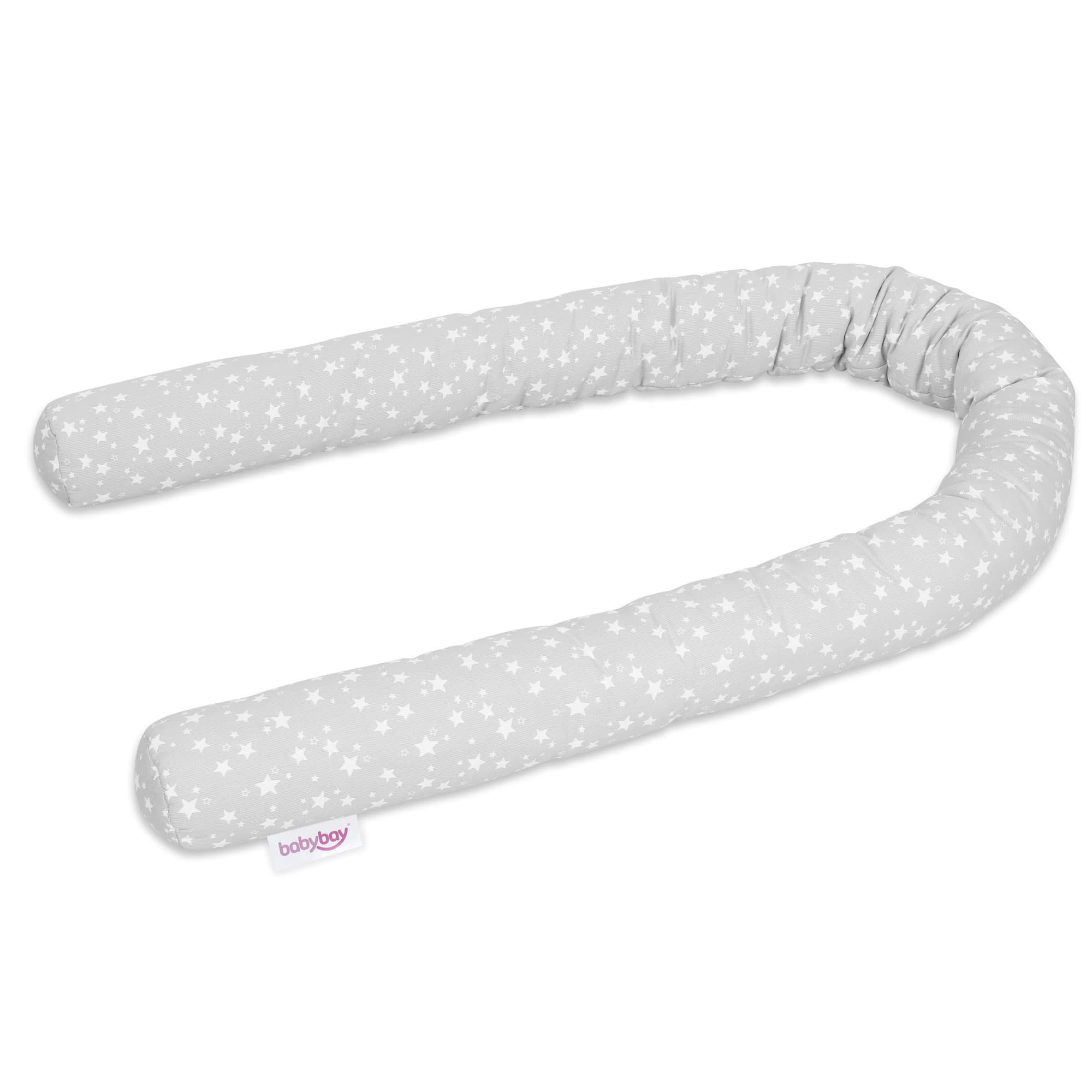 Serpiente de nido Piqué gris perla estrellas blanco 180cm
