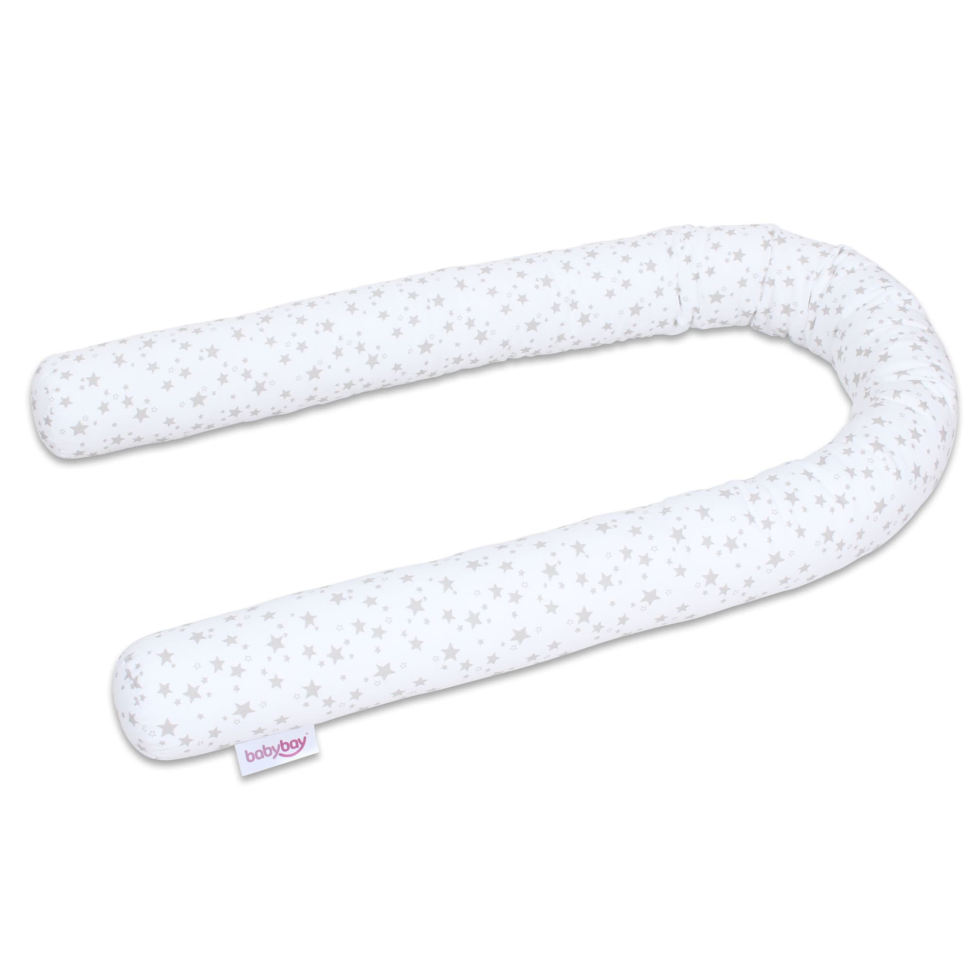 Serpiente de nido Piqué blanco estrellas gris perla 180cm