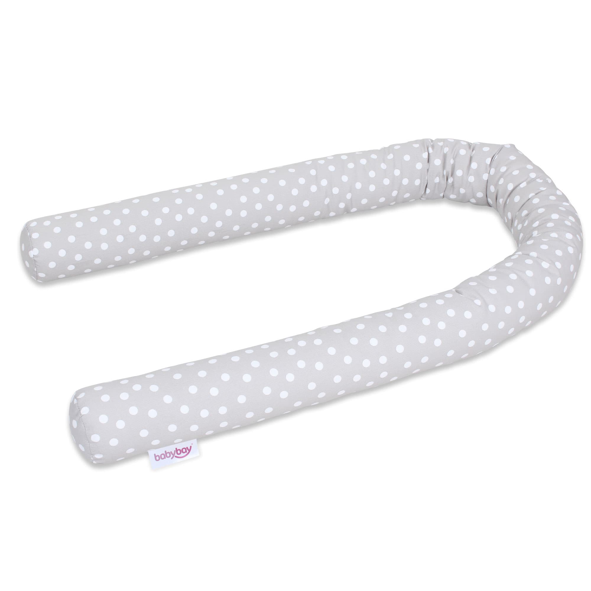 Serpiente de nido Piqué gris perla puntos blanco 180cm