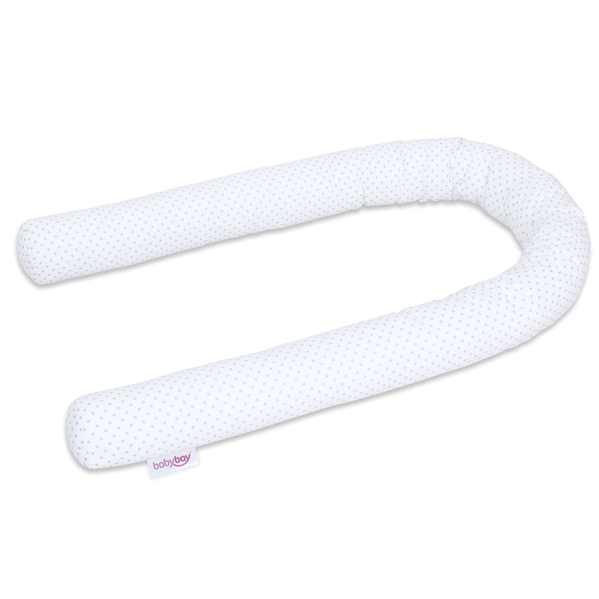 Serpiente de nido Piqué blanco puntos gris perla 180cm