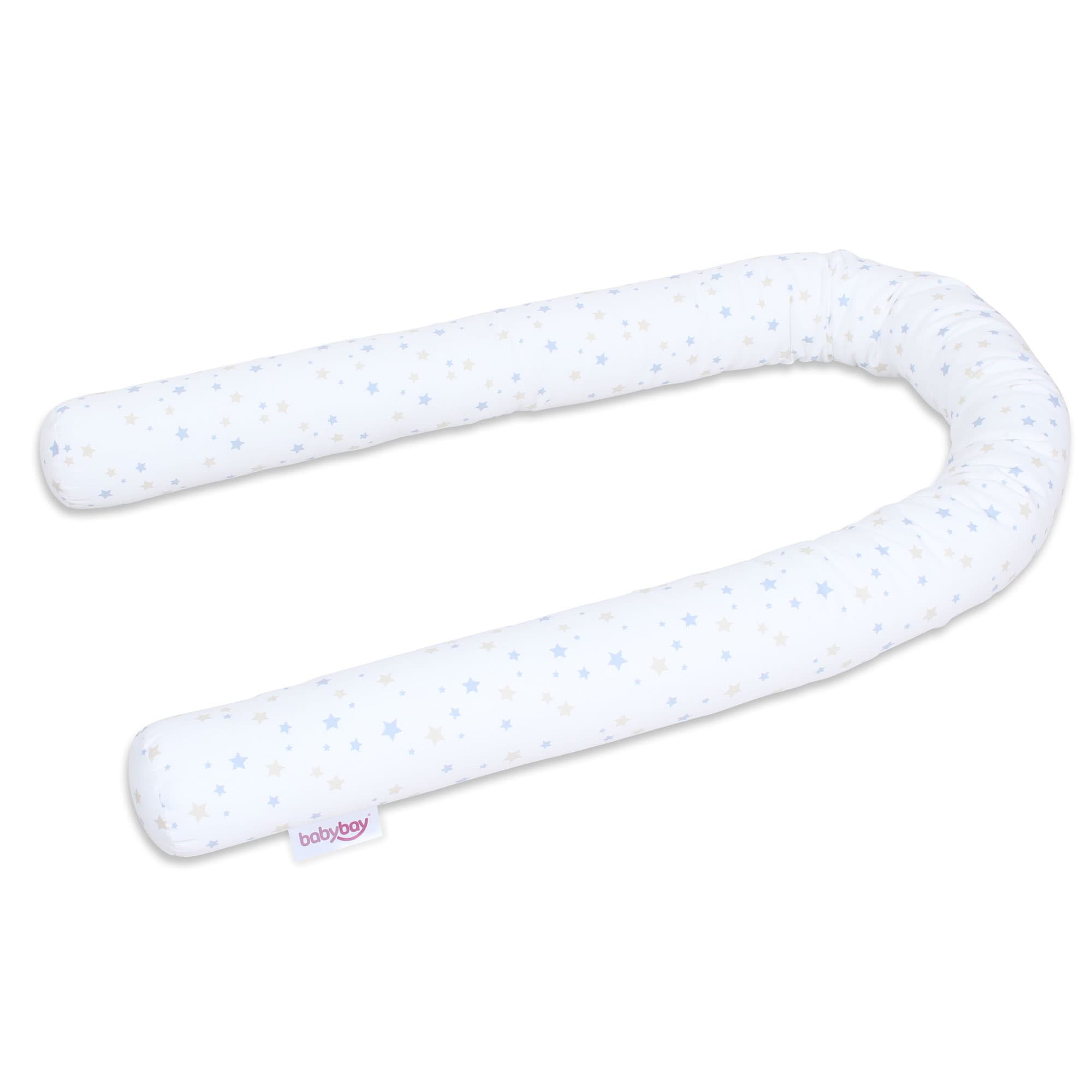 Serpiente de nido Piqué blanco estrellas variadas arena/azul 180cm